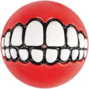 Grinz Fetch Treat Dispensing Ball Dog Toy Red Small