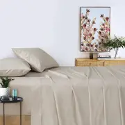 Gioia Casa Vintage Washed 100% Cotton Soft Breathable Sheet Set - Natural - Queen