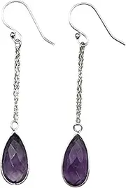 [India With Love] 925 Sterling Silver Teardrop Dangle Earrings, Chain Drop Design