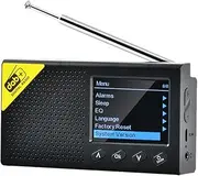 Portable 2.4 Inch Display Screen Stereo Output Home Household Office DAB Digital Radio Wirel BT 5.0 Technology Digital Radio Black