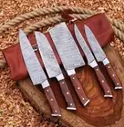 Custom Hand Forged Damascus Steel Chef Knife Set| Kitchen Cooking Knives|