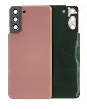 Back Cover Glass With Adhesive Compatible For Samsung Galaxy S21 Plus 5G (Pink)