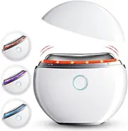 EMS Gua Sha Face Massager Gua Sha Electric with Heat and Vibration, Face Lifting Device with LED Red Light Blue Purple, EMS Device Face Massager for Face Anti Wrinkle Anti Ageing, White