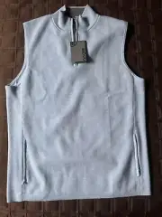 $250 G/Fore Wool 1/4 Zip Tech Lined Golf Vest Mens Medium Sky Blue G4MA23S100