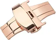 [Holibanna] Stainless Steel Double Press Clasp Buckle for Leather Strap Non-automatic Design Fits Thick Straps Material for Watch Replacement