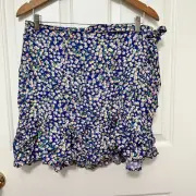 CYNTHIA ROWLEY FLORAL WRAP SKIRT LARGE