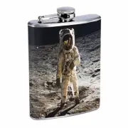 Flask Moon Landing 01R 8oz Stainless Steel Hip Drinking Whiskey