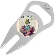 Alice in Wonderland Book Golf Ball Marker Divot Repair Tool Bottle Opener