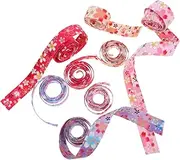WOFASHPURET 8 Rolls Japanese Cherry Blossom Ribbon DIY Floral Craft Bow Strings Present Wrapping Ribbon for Weddings Parties Wide for Handmade Decorations