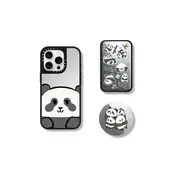 - Special Set Panda Friends Special Set - iPhone 15 Pro Mirror Case + Mirror Grip Stand + Mirror Power Bank