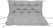 Outdoor Waterproof Swing Seat Cushions for 2 3 Seater Sun Lounger with Backrest Soft Patio Furniture Pads for Beh Replacement Cushions for Wooden Beh Mat Grey 150 * 100 * 10cm