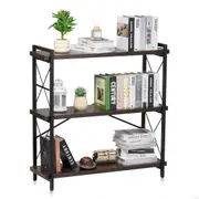 Metal Bookshelf Rustic Bookshelf 3-Tier for Living room Bedroom & Office