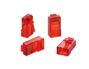 100 pcs RJ-45 Cat6 UTP Pass-Through Connectors EZ Crimp End Ethernet Plug Red