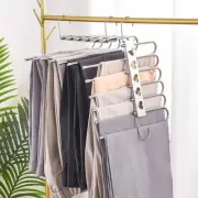 Pants Hangers Space Saving- 2 Pack Stainless Steel Multifunctional Pants Rack...