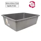 2 x Heavy Duty 35L Plastic Basin Tub Containers Storage Crate Box Large BPA Free