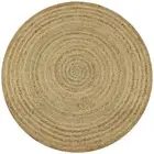 Natural Braided Jute Area Rug Round 150 cm Eco-Friendly Home Decor