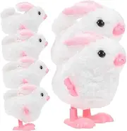 Yardwe 6Pcs Wind Up Bunny Plush Clockwork Jumping Rabbit Playthings for Party Favors and Creative Play Animal Clockwork
