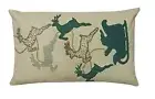 RAINDEER HAND GUIDED EMBROIDERED COTTON CUSHION COVER