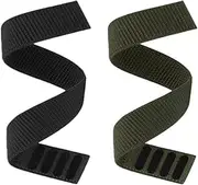 Hook and Loop Quick Dry Watch Band for Fenix 7X / Fenix 6X / Fenix 5X, 26mm Woven Nylon Ultralight Sport Wristband Strap for Garmin Fenix 6X Pro/Sapphire,Fenix 5X Plus,Enduro (Black/Green)