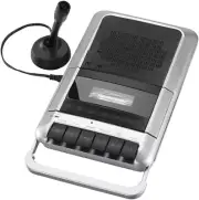 PROSCAN Cassette Player & Recorder W/ Microphone, Headphone Jack, Aux, Black