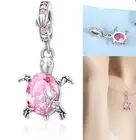 Pink Turtle Charm 925 Sterling Silver Charm for Bracelet Necklace By Safun