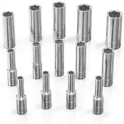 Metric Socket Set (14pc) | 1/4-Inch Drive | 6-Point Deep Socket Set | Metric