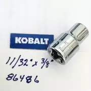 KOBALT 11/32" x 3/8" DR STANDARD SOCKET 6 Point # 86486 Free USA Shipping