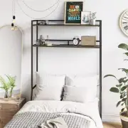 Novogratz Over the Bed Storage with 2-Shelves for Twin and XL Twin Beds Black