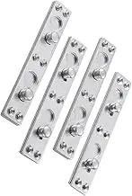 MERRYHAPY 4pcs Thickened Bed Hinge for Bed Frames Round Corner Connectors Assembly Accessories Easy Install Silver Hardware for Headboards and Footboards
