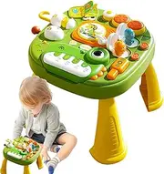 Learning Activity Table - Dinosaur Activity Center with Music and Lights,Learning Musical Table Toys, Standing Play Table for Boys Girls Ages 3+
