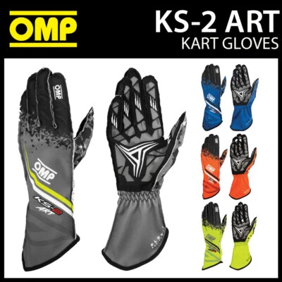 2025 OMP KS-2 ART KS2 Karting Gloves New Graphic Modern Design Go-Kart Racing