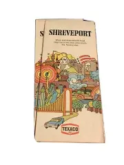 Vintage 1972 Texaco Gas Map Of Shreveport Louisiana-New Old Stock