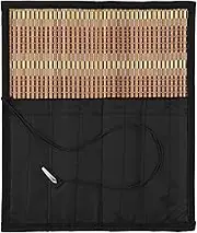 Creative Mark Paint Brush Roll Up Case - Bamboo Brush Mat with Tie Closure, 8 Large Pockets for Short and Long Handle Brushes, Breathable Design for Artists, Teachers, Students