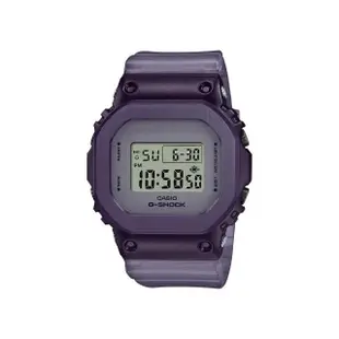 【CASIO 卡西歐】G-SHOCK 經典方型金屬錶殼 半透明錶帶 電子錶(紫 GM-S5600MF-6)