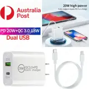 20W Dual PD USB Type C Fast Wall Charger Power Adapter For iPhone 14 13 12 iPad