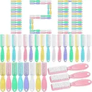 Mifoci 120 Pcs Handle Grip Nail Brush for Cleaning Fingernails Cleaner Scrub Brush Bulk Hand Cleaning Brushes Soft Stiff Bristles Pedicure Manicure Tools for Nail and Toe (Macaron Color)