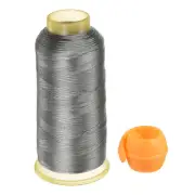 Polyester Embroidery Thread and Thread Spools Savers Kit, Dark Grey Orange