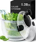Large Salad Spinner with Drain Bowl and Colander MultiUse Lettuce Spinner 5.28Qt