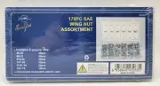 Swordfish 32630 - 175Pcs SAE Steel Wing Nut Assortment, 6 Popular Sizes