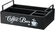 Coffee Station Organizer,Coffee Condiment Holder - Coffee Bar Organizer Station for Coffee Bar Decor, Wood Bar Accessories Organizer