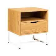Coast bedside table with a shelf - Natural