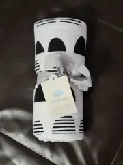 Cloud Island Black and White with Grey Trim Baby Blanket