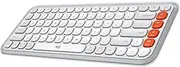 Logitech POP ICON Keys Wireless Bluetooth Keyboard, Comfortable Typing, Programmable Keys, Easy-Switch Between up to 3 Devices, for Laptop, Tablet, PC – Off-White and Orange