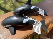 (2)Terra By Battat Orca Whale Sea Animal PVC Figure Maison Joseph NEW NWT