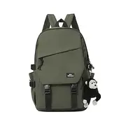 Waterproof Large Capacity Teen Backpack with Plush Monkey Keychain – Multi-Pocket Travel School Bag for Boys and Girls, Casual Style for Daily Commute, Hiking