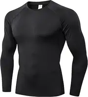 [Queerier] Men's Compression Shirt Long Sleeve Athletic Workout Tops Moisture Wicking Base Layer Cool Dry Undershirts Sports Gym T Shirt