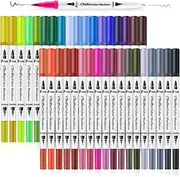 Ohuhu Art Markers Dual Tips Coloring Brush Pen & Fineliner Color Pens, 36 Colors of Permanent Marker Highlighter Pens for Calligraphy Drawing Sketching Coloring Book Bullet Journal Art Projects