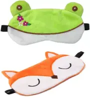Cute Sleep Brown Fox Frog Plush Animal Eye Travel Mask Cover Cartoon Blindfold