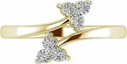 [Generic] 0.12 Ct Round Cut Simulated Diamond Bypass Women's Toe Ring 14k Yellow Gold Plated 925 Silver, Stone, Diamond