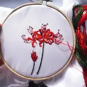 刺繡DIY 蘇繡刺繡diy初學套件蘇繡古風手帕禮物男女士彼岸花刺繡手帕 蘇繡-快速出貨